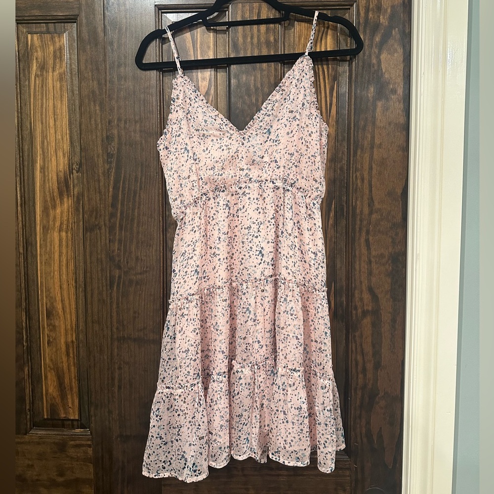 Chic Pink and Blue Floral Mini Dress